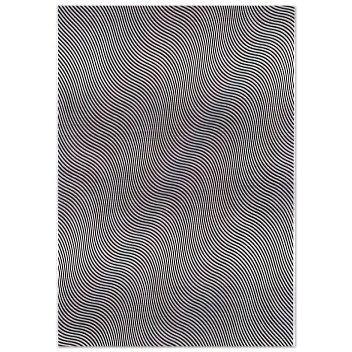 UNTITLED DIAGONAL CURVE 1966 - Bridget Riley Brushed Aluminum Print - 70x100 cm / 28x40 inches | Bridget Riley Aluminum Print | Bridget Riley Prints