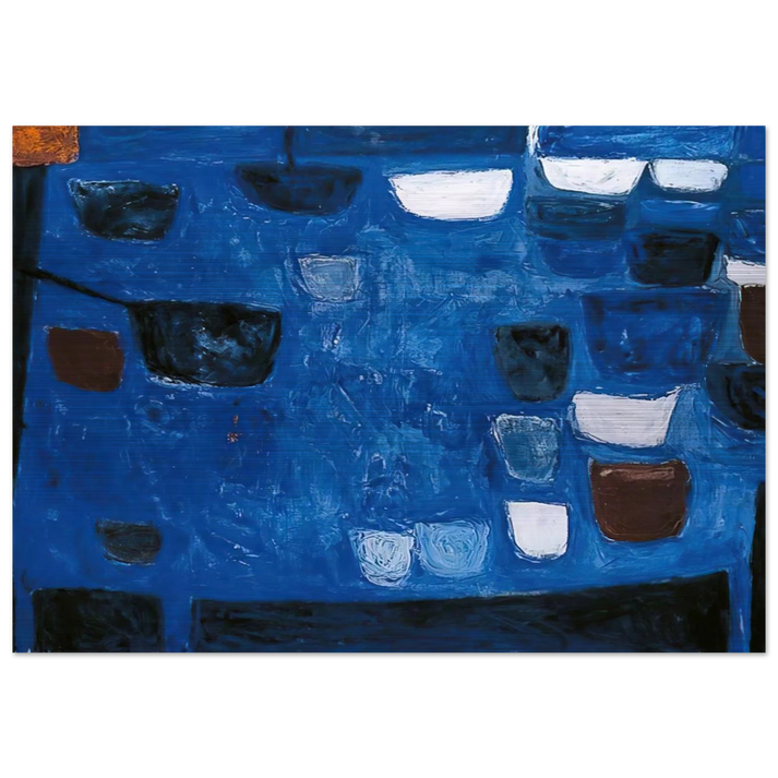 Blue Still Life - 1957 - William Scott Brushed Aluminum Print - 70x100 cm / 28x40 inches | William Scott Aluminum Print | William Scott Prints