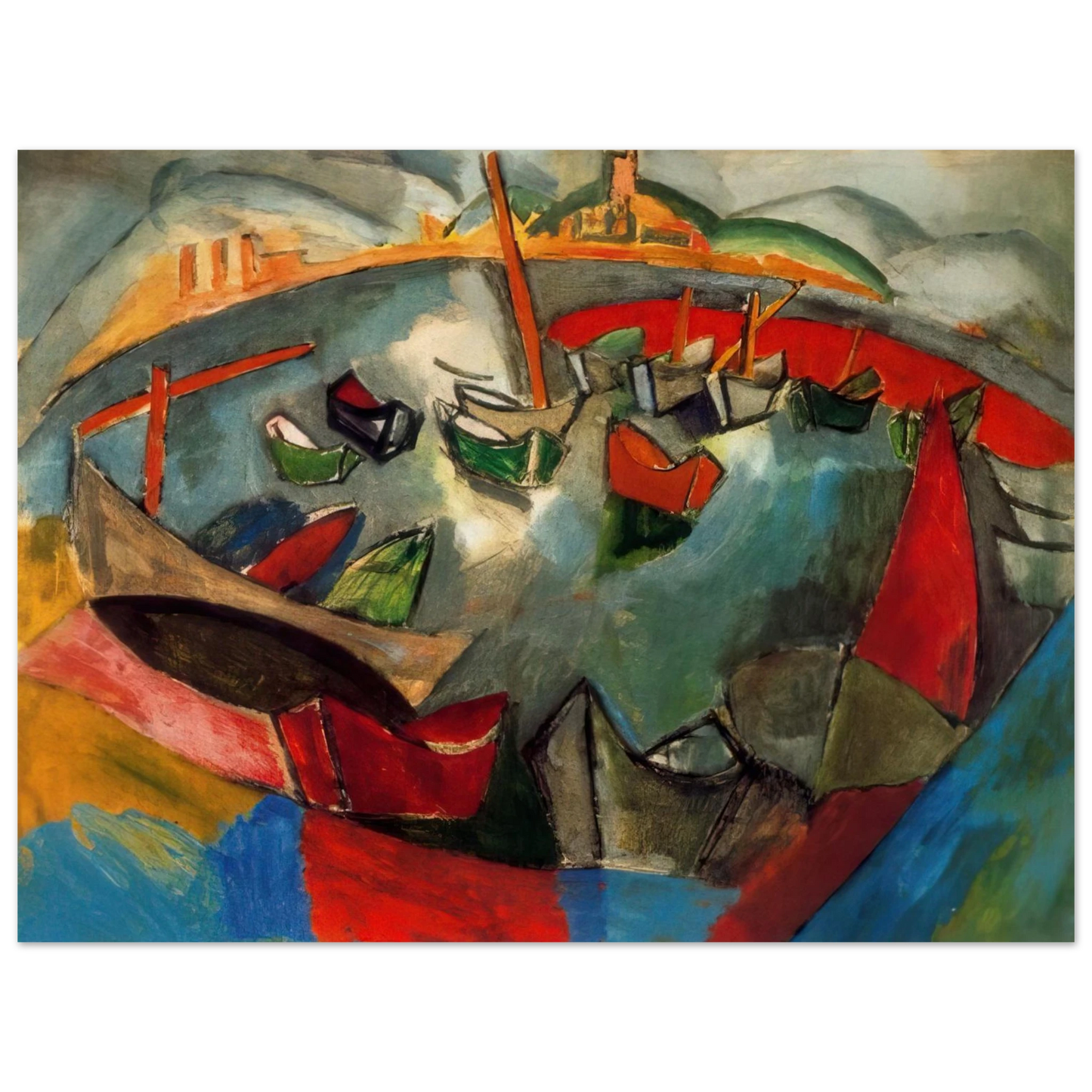 Raoul Dufy - BOATS IN MARSEILLE 1908 Fine Art Poster - Default Title