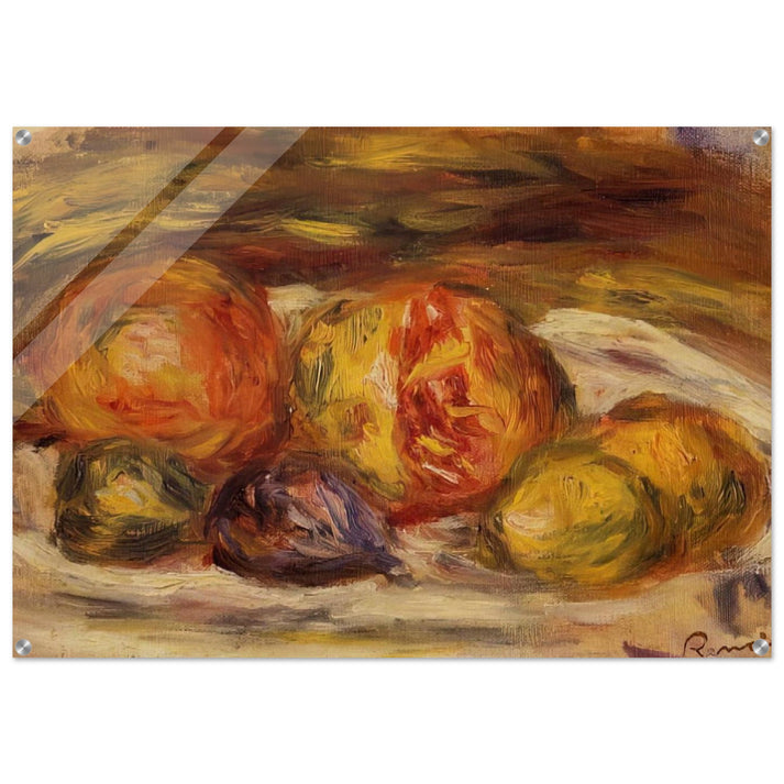 Still Life Pomegranate, Figs and Apples - Pierre-Auguste Renoir Acrylic Print - 70x100 cm / 28x40″ inches | Pierre-Auguste Renoir Wall Art | Pierre-Auguste Renoir Prints