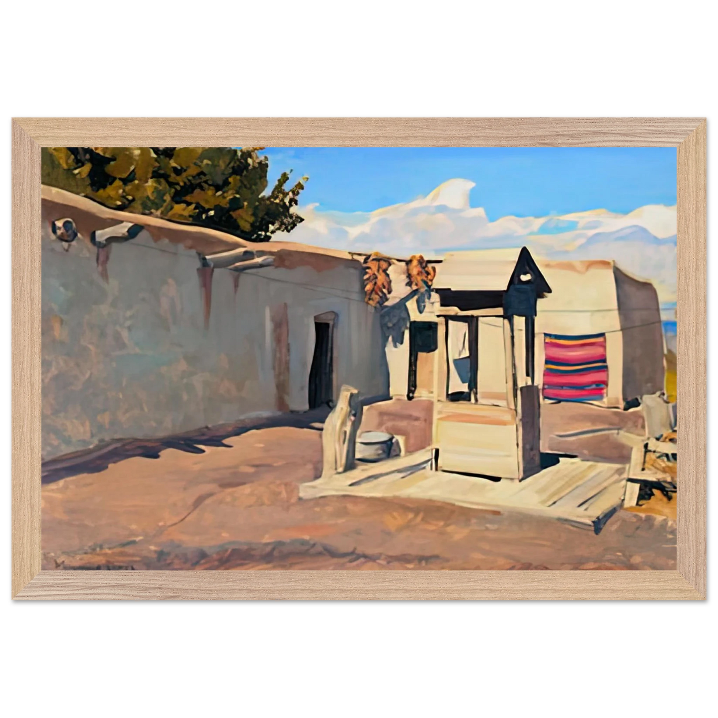 Maynard Dixon - OLD PATIO 1931 Wall art - A3 (29.7 x 42 cm) - Premium Wooden Framed Poster With Fine Art Paper-canvas - Wood frame