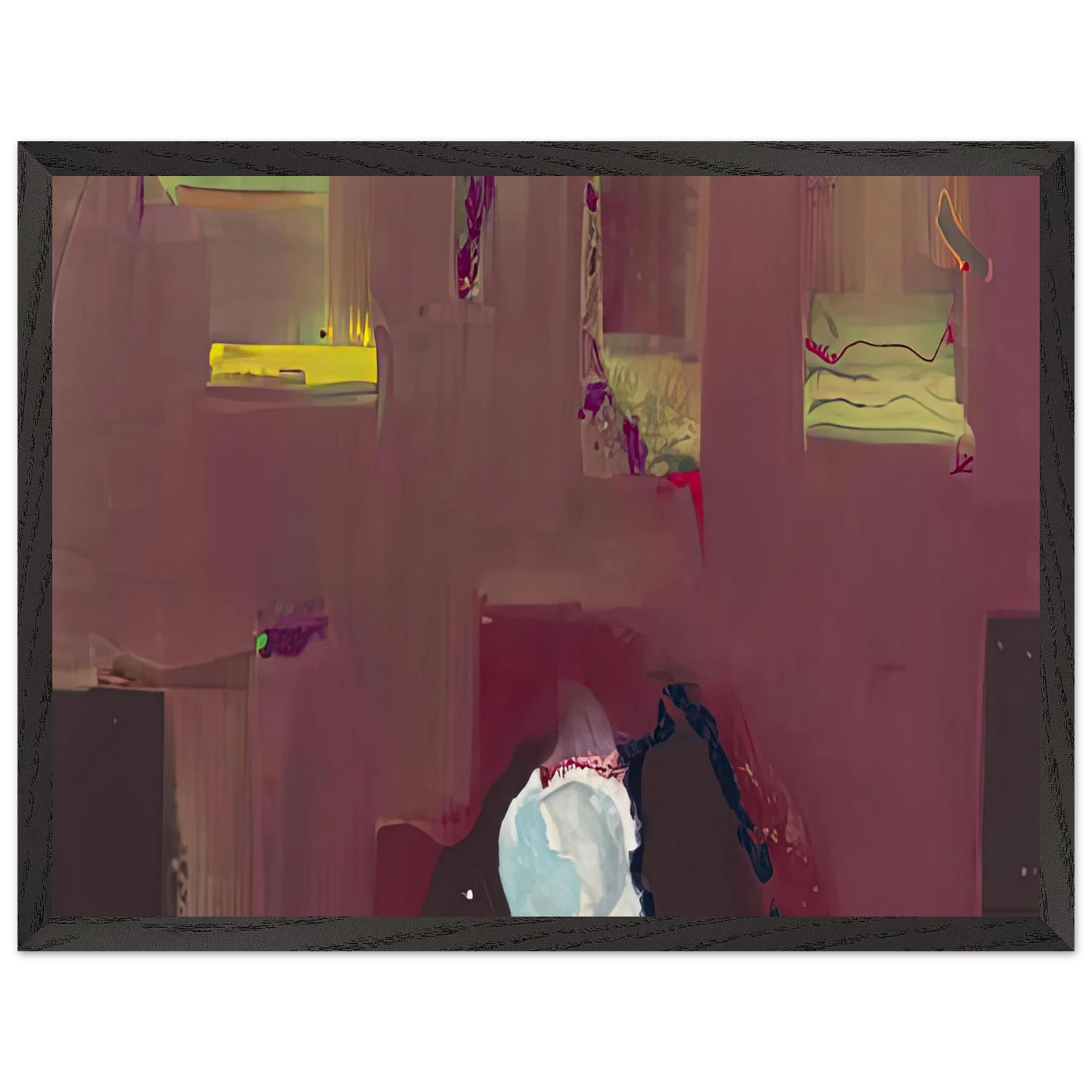 Helen Frankenthaler - Yin Yang, 1990- Wall Art - 30x40 cm / 12x16 inches - Premium Wooden Framed Poster With Fine Art Paper - Black frame