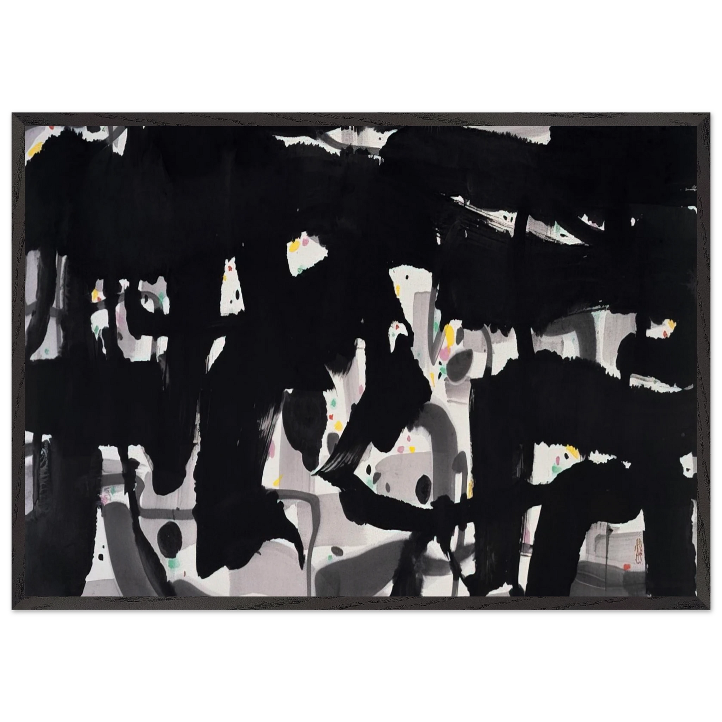 Alienation - 1992 - Wu Guanzhong 70x100 cm / 28x40 inches Framed Art Print – Black Wooden Frame