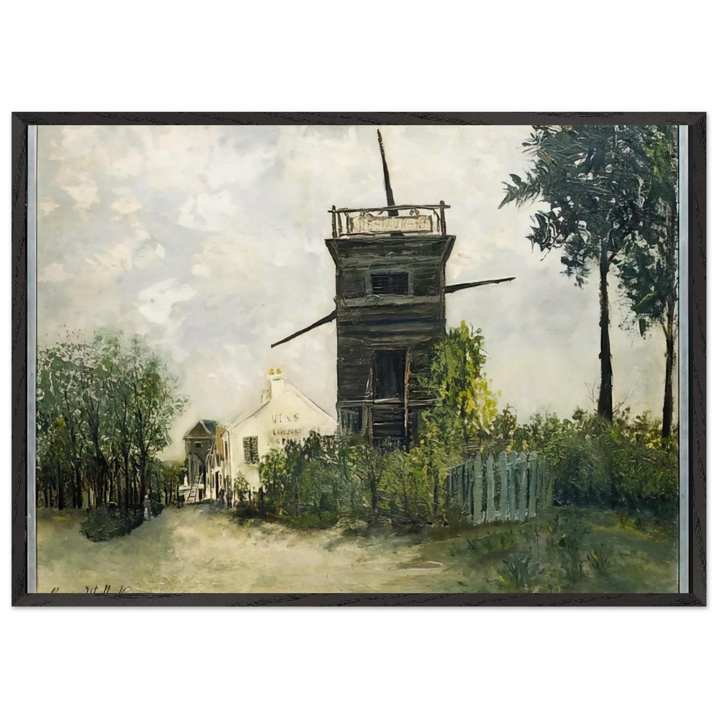 THE WINDMILL AT SANNOIS 1912 - Maurice Utrillo Framed Art Print – Black Wooden Frame - Default Title - -Framed Art Print