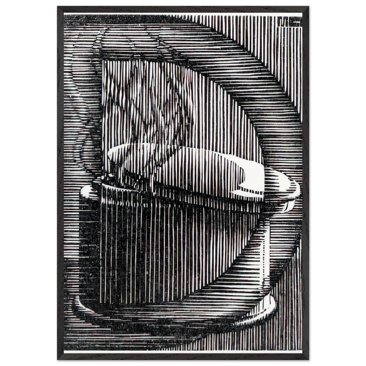 INITIAL D - MC Escher Framed Art Print – Black Wooden Frame - Default Title - -Framed Art Print