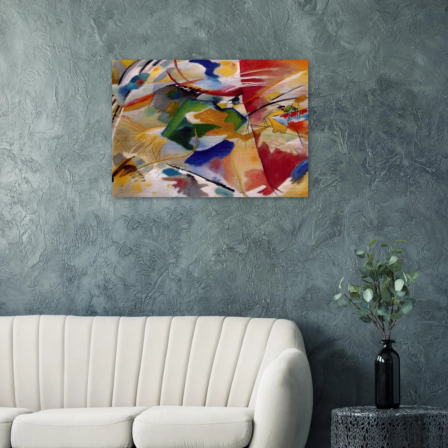 PAINTING WITH GREEN CENTER 1913 - Wassily Kandinsky Brushed Aluminum Print - 70x100 cm / 28x40 inches | Wassily Kandinsky Aluminum Print | Wassily Kandinsky Prints