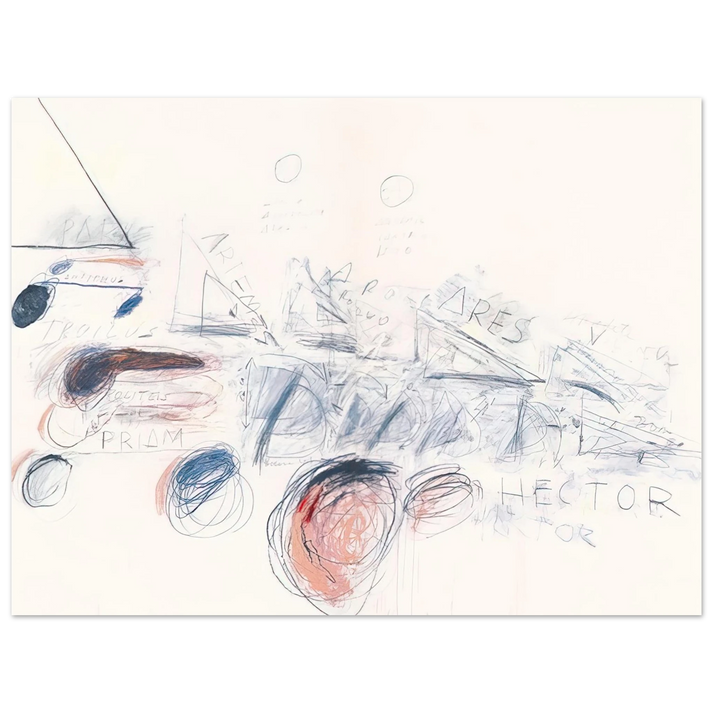 Cy Twombly - Fifty Days at Iliam. Ilians in Battle 75x100 cm / 30x40inches Fine Art Poster