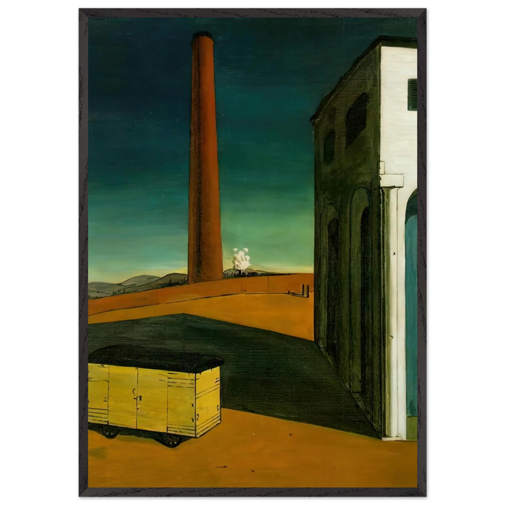 THE ANGUISH OF DEPARTURE 1914 - Giorgio de Chirico 70x100 cm / 28x40 inches Framed Art Print – Black Wooden Frame