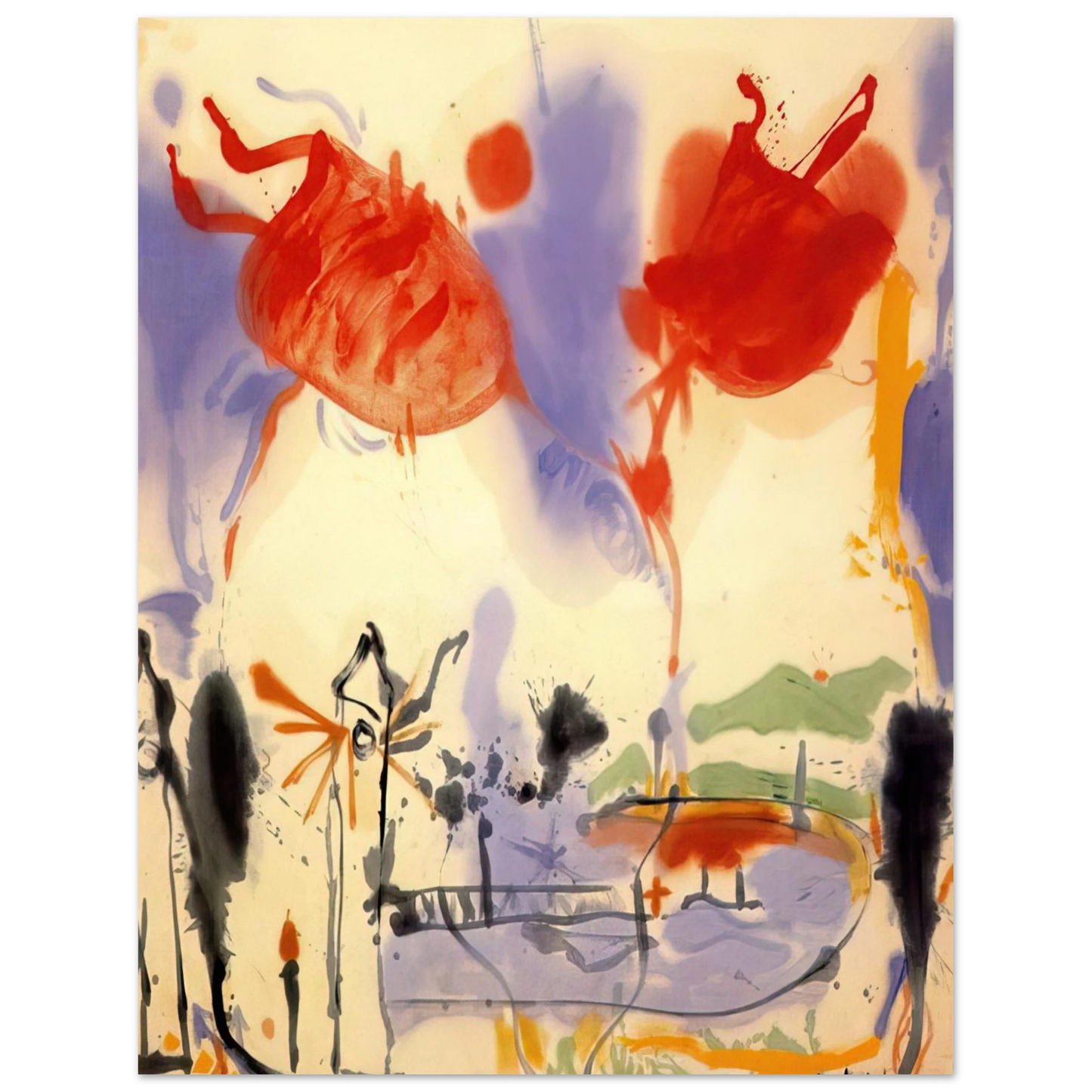 Helen Frankenthaler - Round Trip - 1957 Wall art - 45x60 cm / 18x24 inches - Fine Art Poster - -