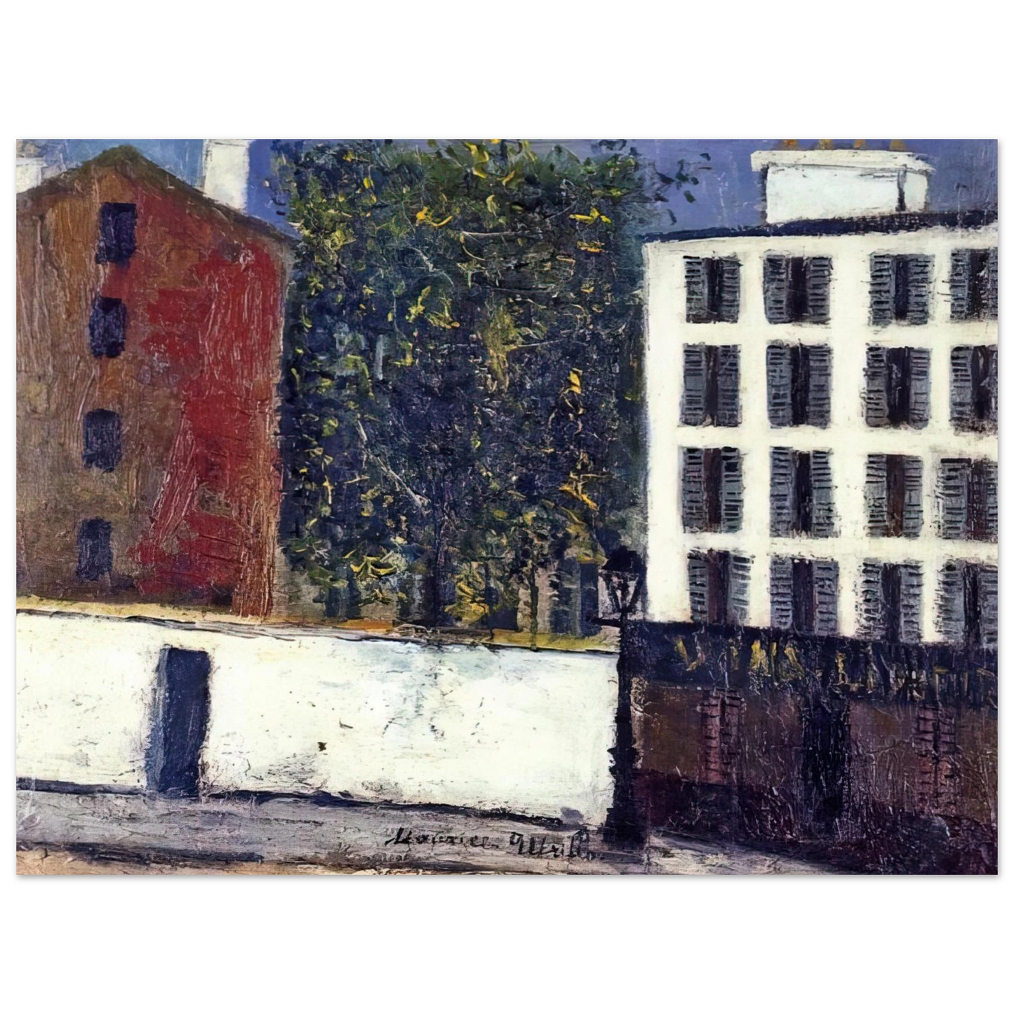 Maurice Utrillo - MONTMARTRE STREET Fine Art Poster - Default Title
