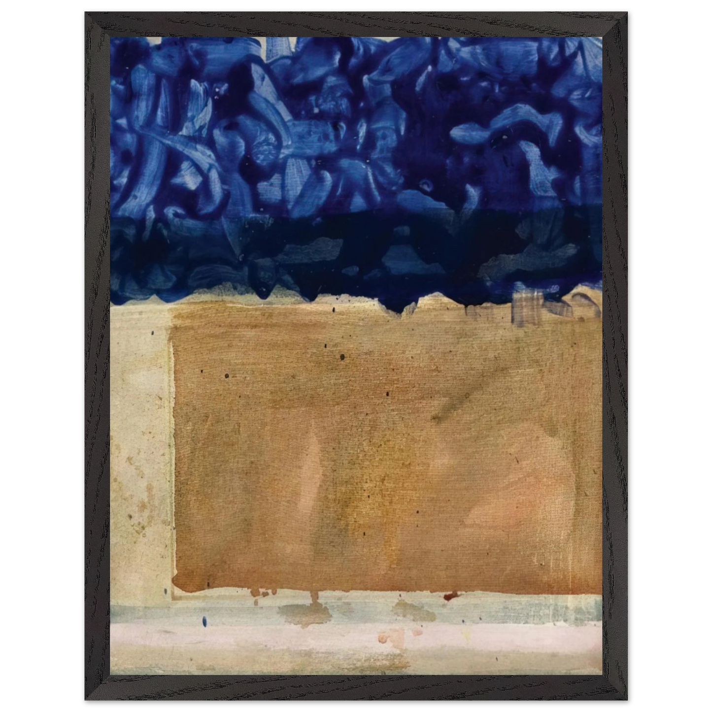 Helen Frankenthaler - Shoreline - 1952 Wall art - 28x43 cm / XL (11x17 inches) - Premium Wooden Framed Poster With Fine Art Paper - Wood frame