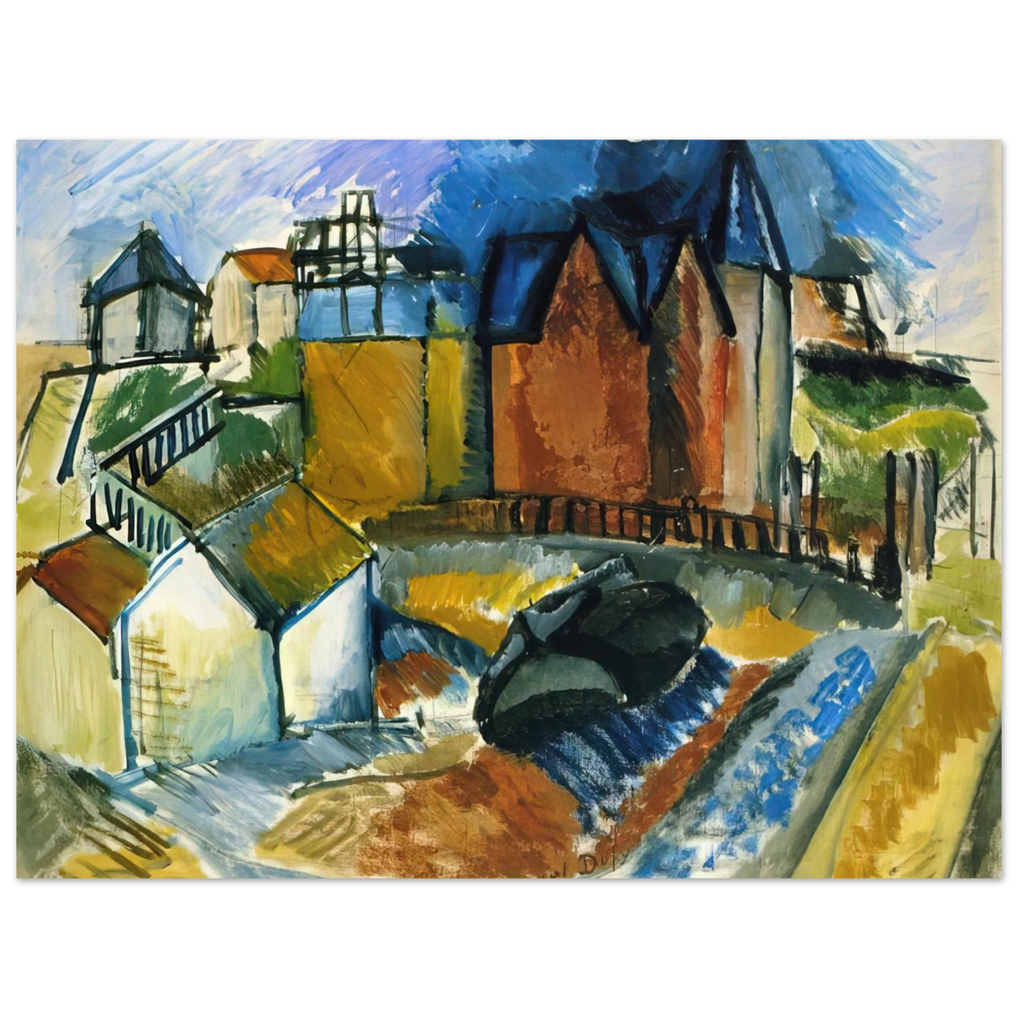 Raoul Dufy - THE BEACH AT HAVRE 1910 Fine Art Poster - Default Title