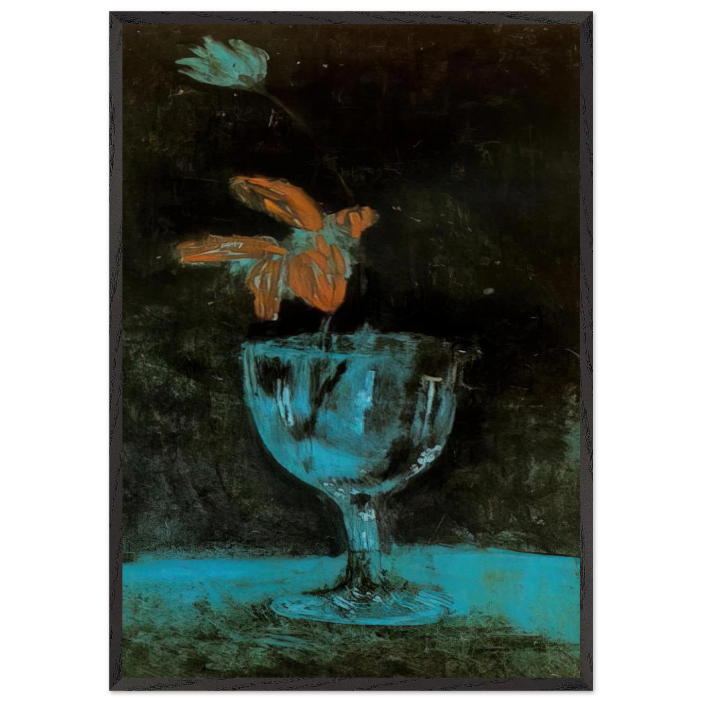 A blue vase - 1903 - Pablo Picasso 70x100 cm / 28x40 inches Framed Art Print – Black Wooden Frame