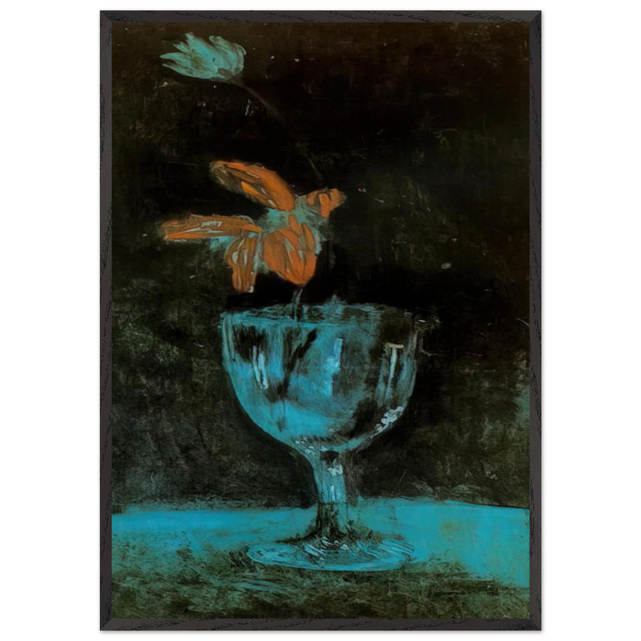 A blue vase - 1903 - Pablo Picasso 70x100 cm / 28x40 inches Framed Art Print – Black Wooden Frame