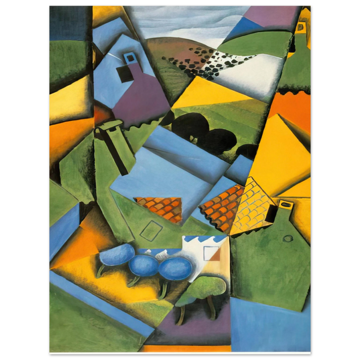Juan Gris - LANDSCAPE WITH HOUSE AT CERET 1913 75x100 cm / 30x40inches Fine Art Poster