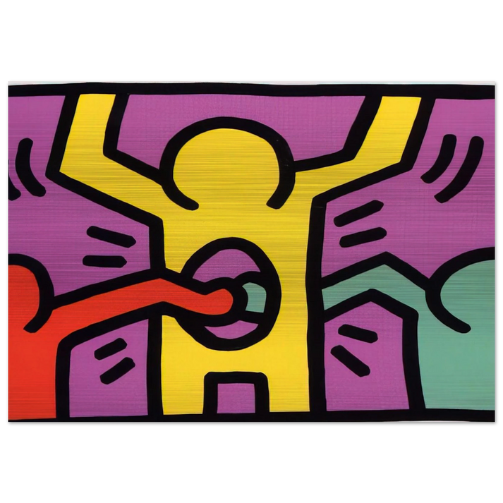 POP SHOP 1 1987 - Keith Haring Brushed Aluminum Print - 70x100 cm / 28x40 inches | Keith Haring Aluminum Print | Keith Haring Prints