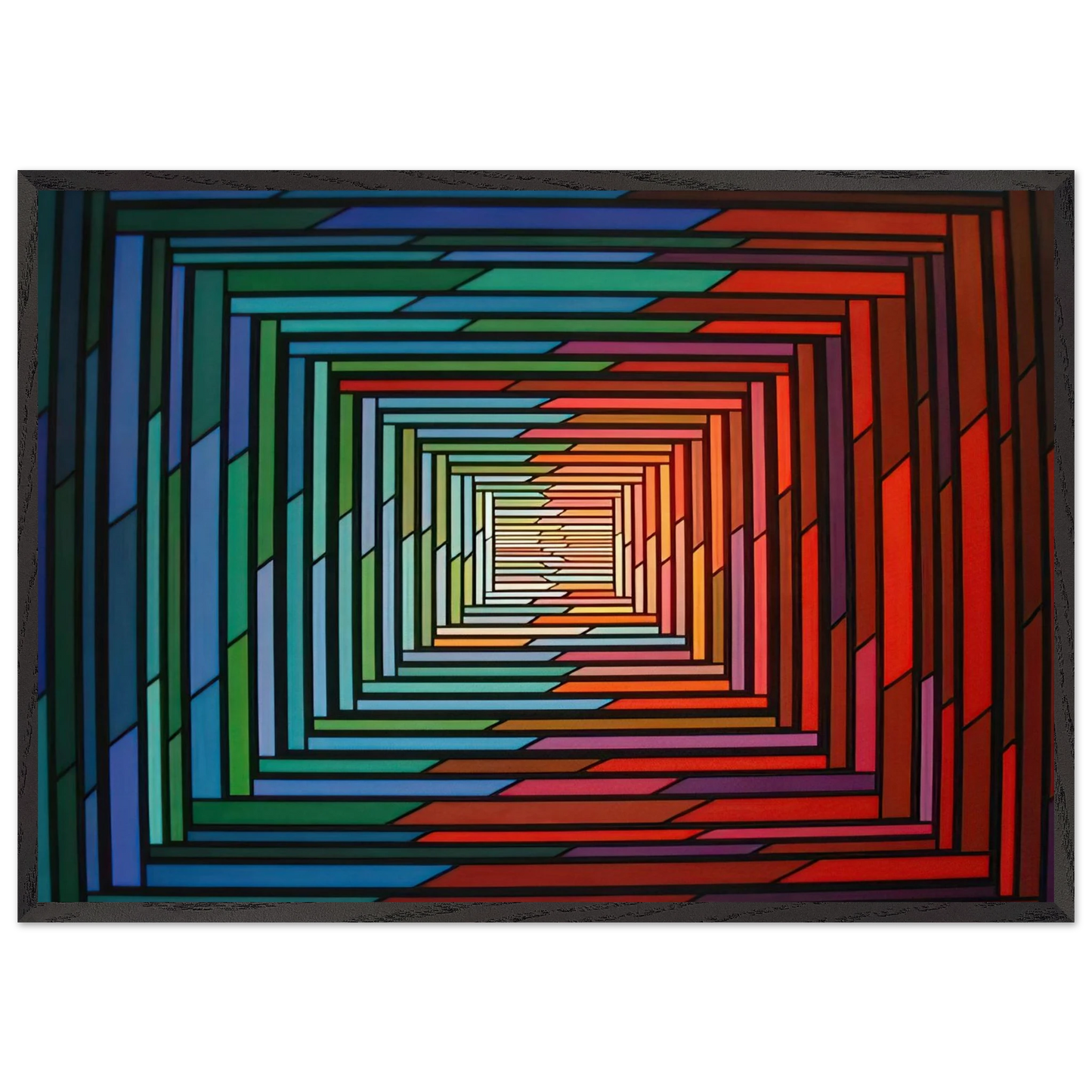 No Stop - 1996 - Piero Dorazio 70x100 cm / 28x40 inches Framed Art Print – Black Wooden Frame