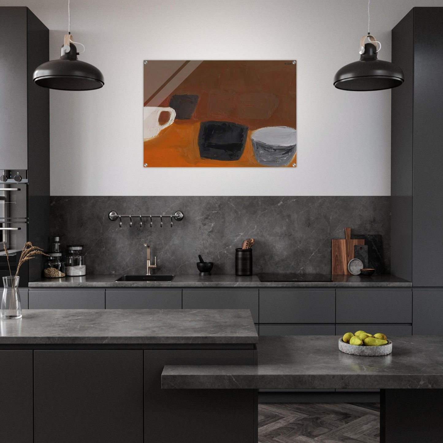 Still Life with White Mug - 1957 - William Scott Acrylic Print - 70x100 cm / 28x40″ inches | William Scott Wall Art | William Scott Prints