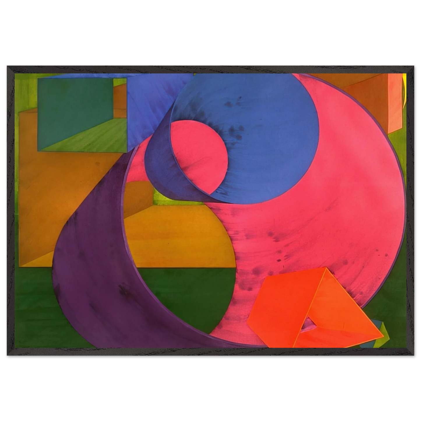 Indigo - Al Held Framed Art Print – Black Wooden Frame - Default Title - -Framed Art Print