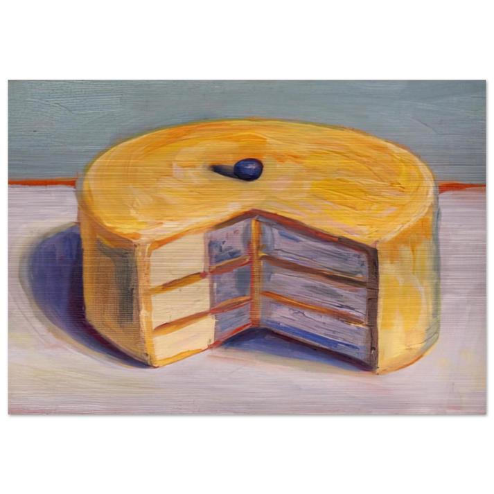 Lemon Cake - 1964 - Wayne Thiebaud Brushed Aluminum Print - 70x100 cm / 28x40 inches | Wayne Thiebaud Aluminum Print | Wayne Thiebaud Prints