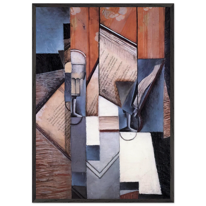 THE BOOK 1913 - Juan Gris 70x100 cm / 28x40 inches Framed Art Print – Black Wooden Frame