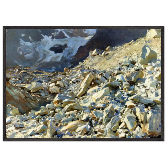 The Moraine - John Singer Sargent 70x100 cm / 28x40 inches Framed Art Print – Black Wooden Frame