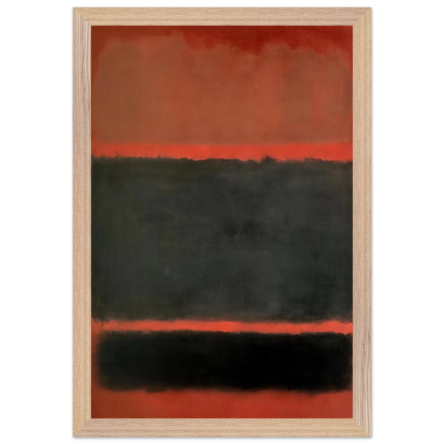 Mark Rothko - No.20 - 1957 Wall Art - 60x80 cm / 24x32 inches - Premium Wooden Framed Poster With Fine Art Paper - Wood frame