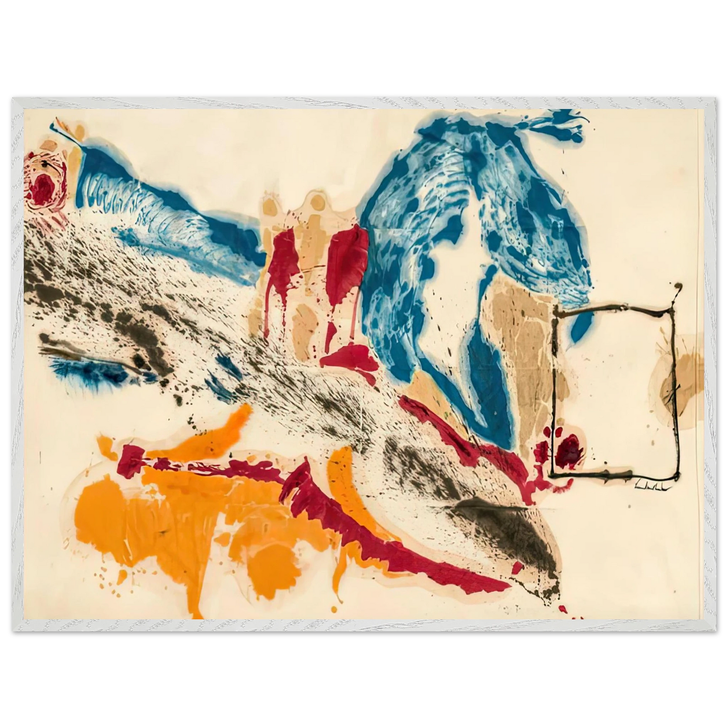 Helen Frankenthaler - Alassio, 1960- Wall Art - 21x29.7 cm / 8x12" - Premium Wooden Framed Poster With Fine Art Paper - Wood frame