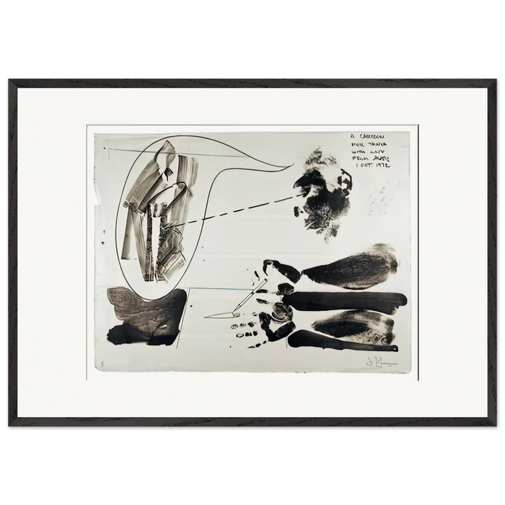 CARTOON FOR TANYA 1972 - Jasper Johns 70x100 cm / 28x40 inches Framed Art Print – Black Wooden Frame