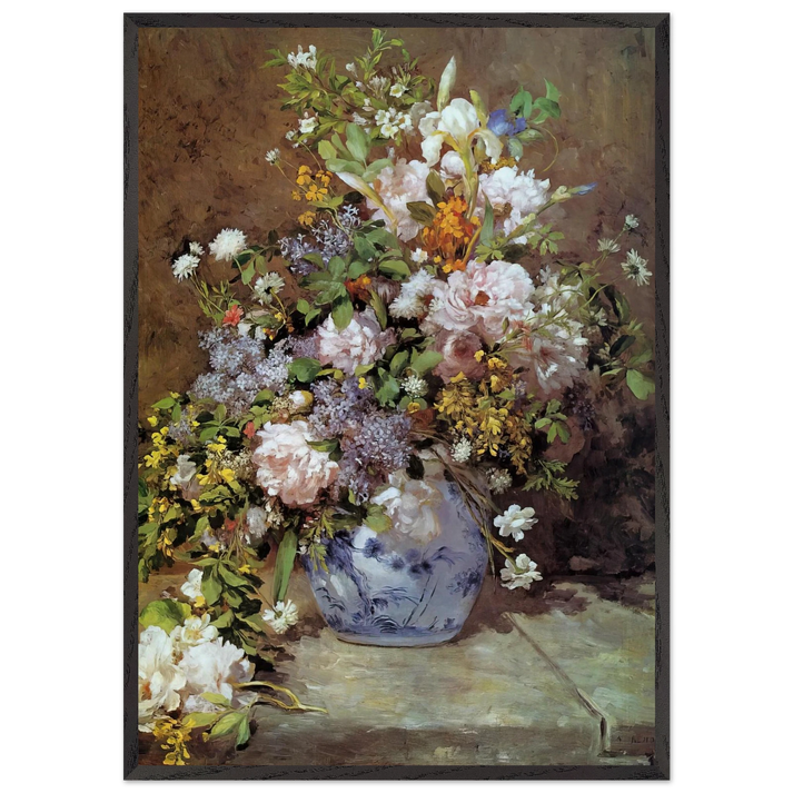 Spring Bouquet - Pierre-Auguste Renoir 70x100 cm / 28x40 inches Framed Art Print – Black Wooden Frame