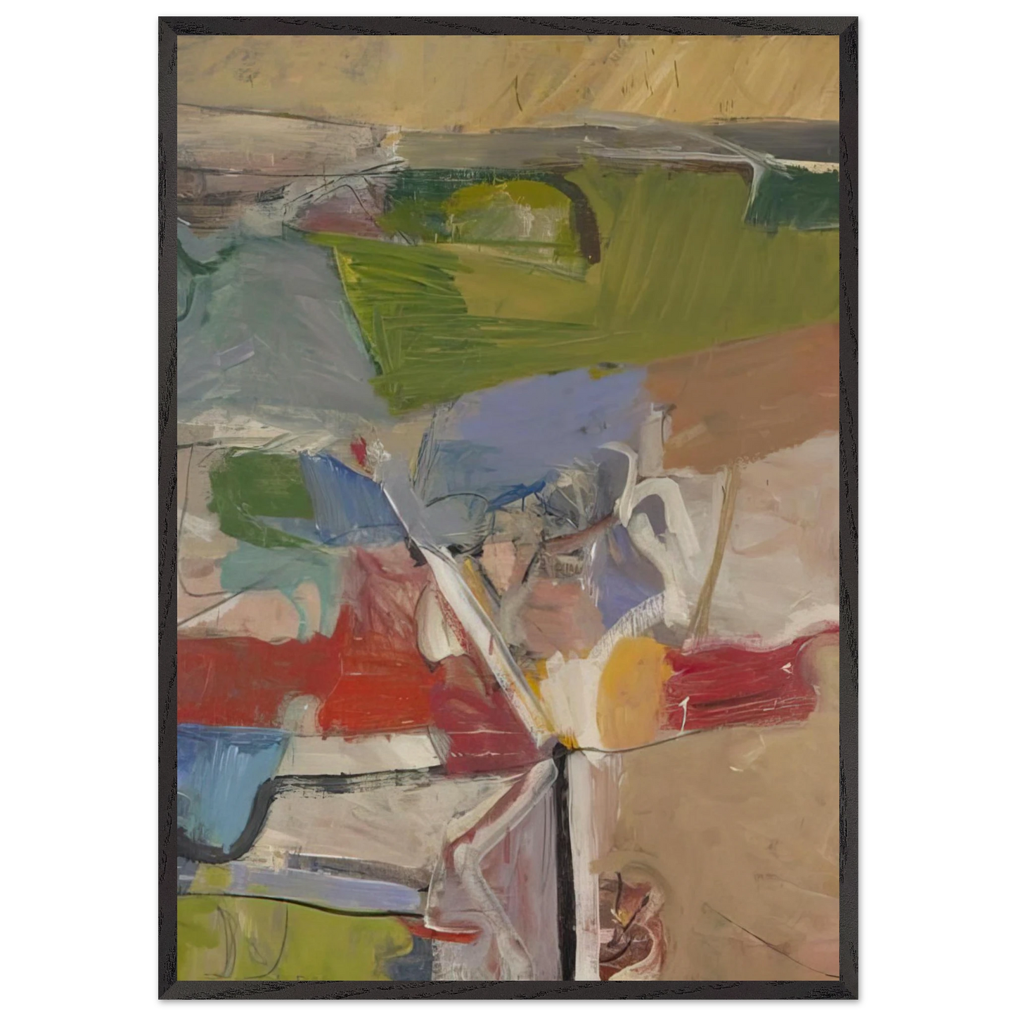 Berkeley 23 - Richard Diebenkorn 70x100 cm / 28x40 inches Framed Art Print – Black Wooden Frame
