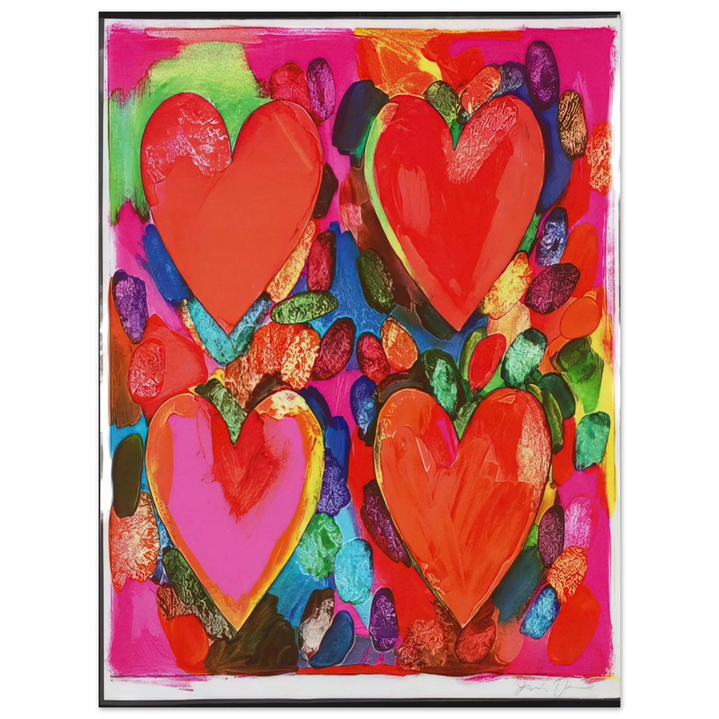 Jim Dine - FOUR HEARTS 1969 Fine Art Poster - Default Title