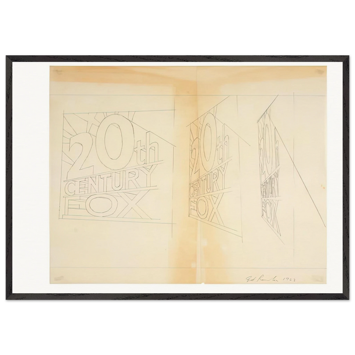 TRADEMARK STUDY 2 1962 - Edward Ruscha 70x100 cm / 28x40 inches Framed Art Print – Black Wooden Frame