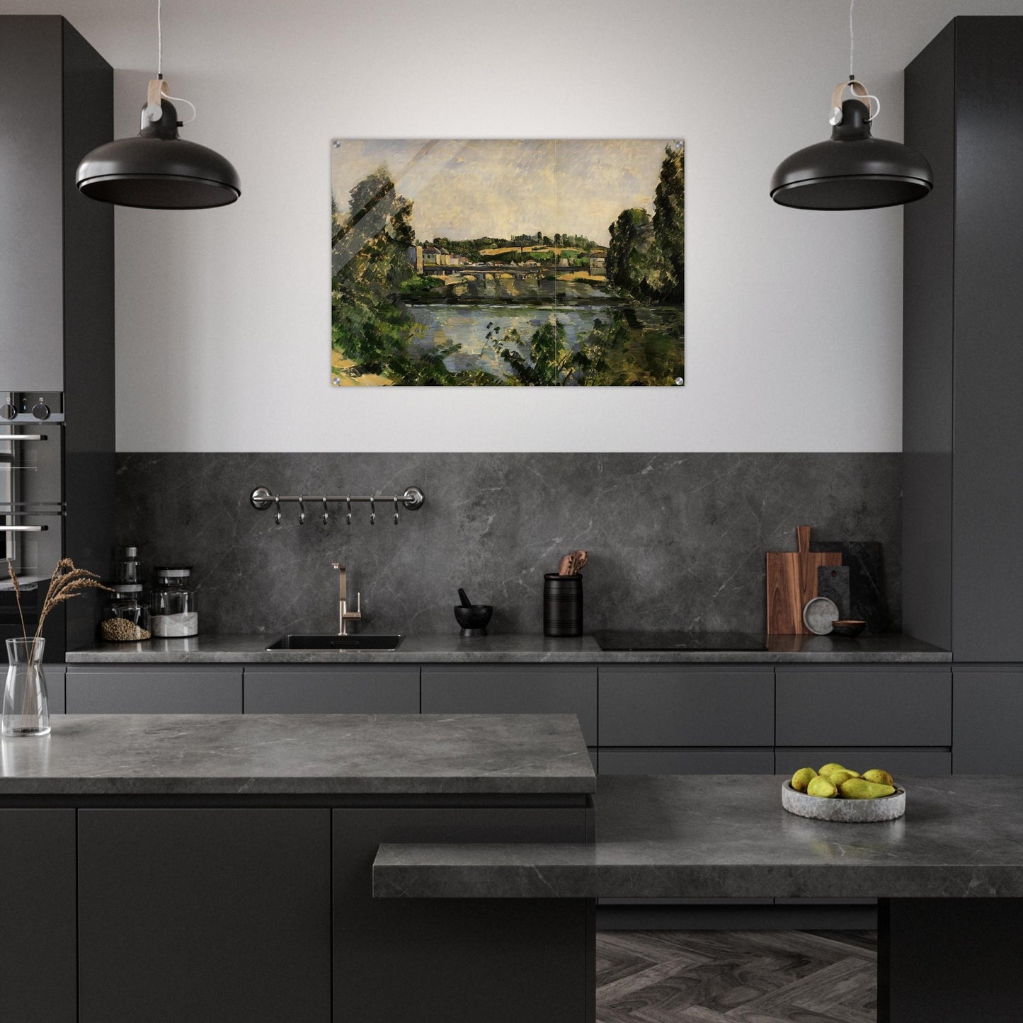 Bridge and Waterfall at Pontoise - Paul Cézanne Acrylic Print - 70x100 cm / 28x40″ inches