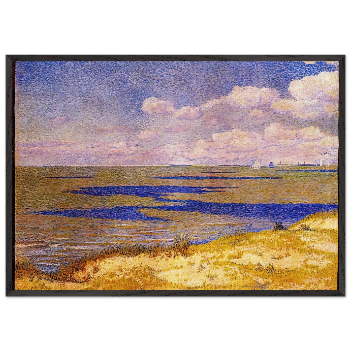 VIEW OF THE RIVER SCHELDT 1893 - Theo van Rysselberghe 70x100 cm / 28x40 inches Framed Art Print – Black Wooden Frame