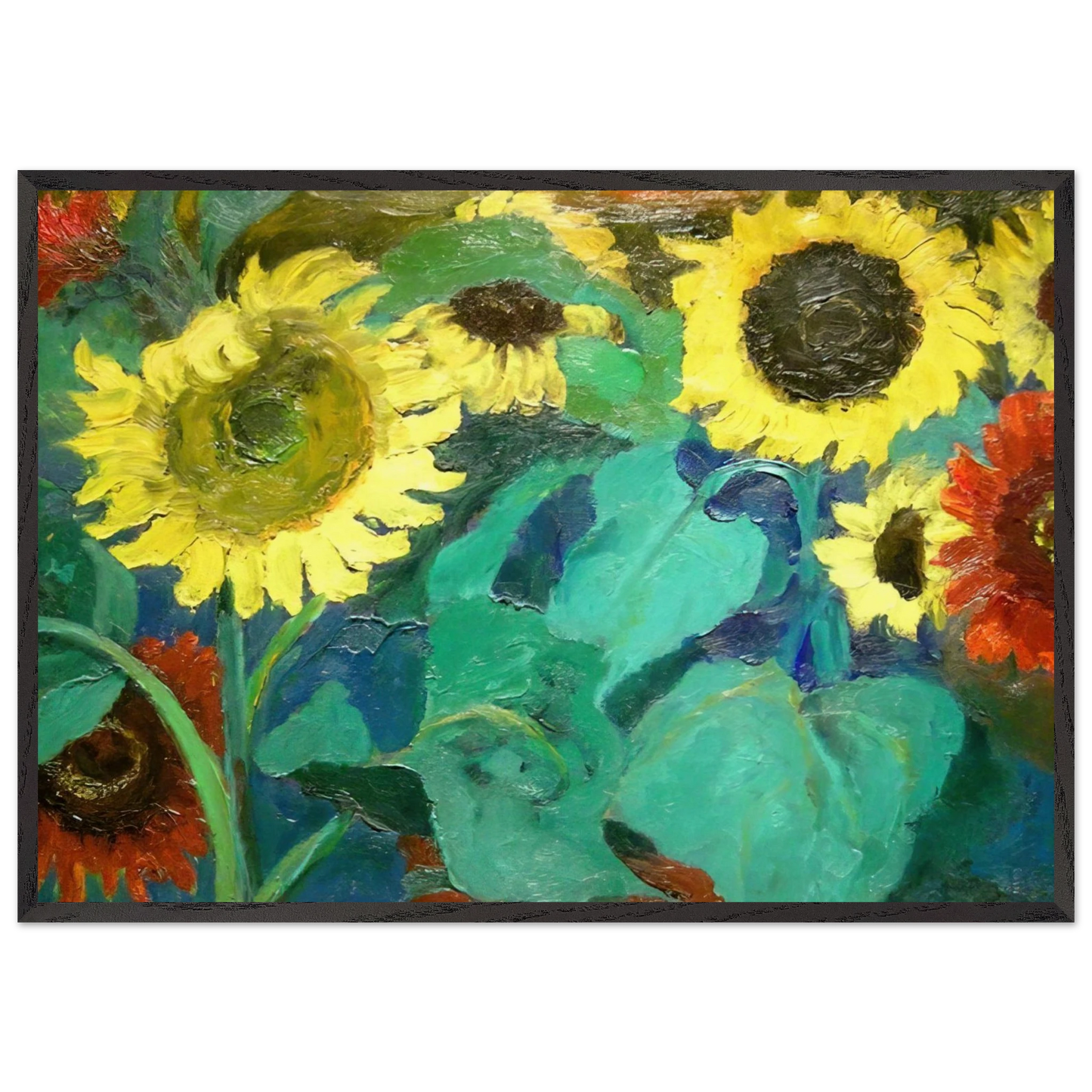 SUNFLOWERS N3 - Emil Nolde Framed Art Print – Black Wooden Frame - Default Title - -Framed Art Print