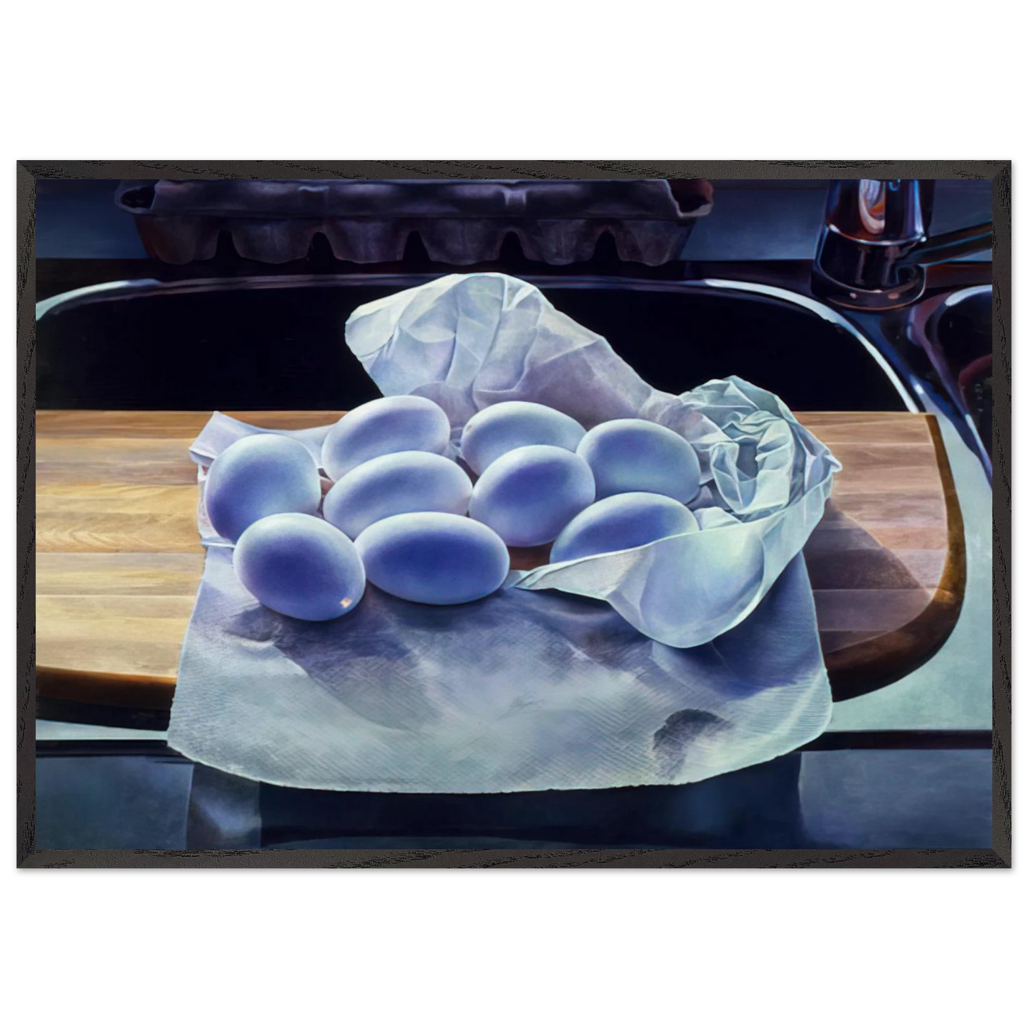 Hollowed Eggs for Easter - 1983 - Mary Pratt 70x100 cm / 28x40 inches Framed Art Print – Black Wooden Frame