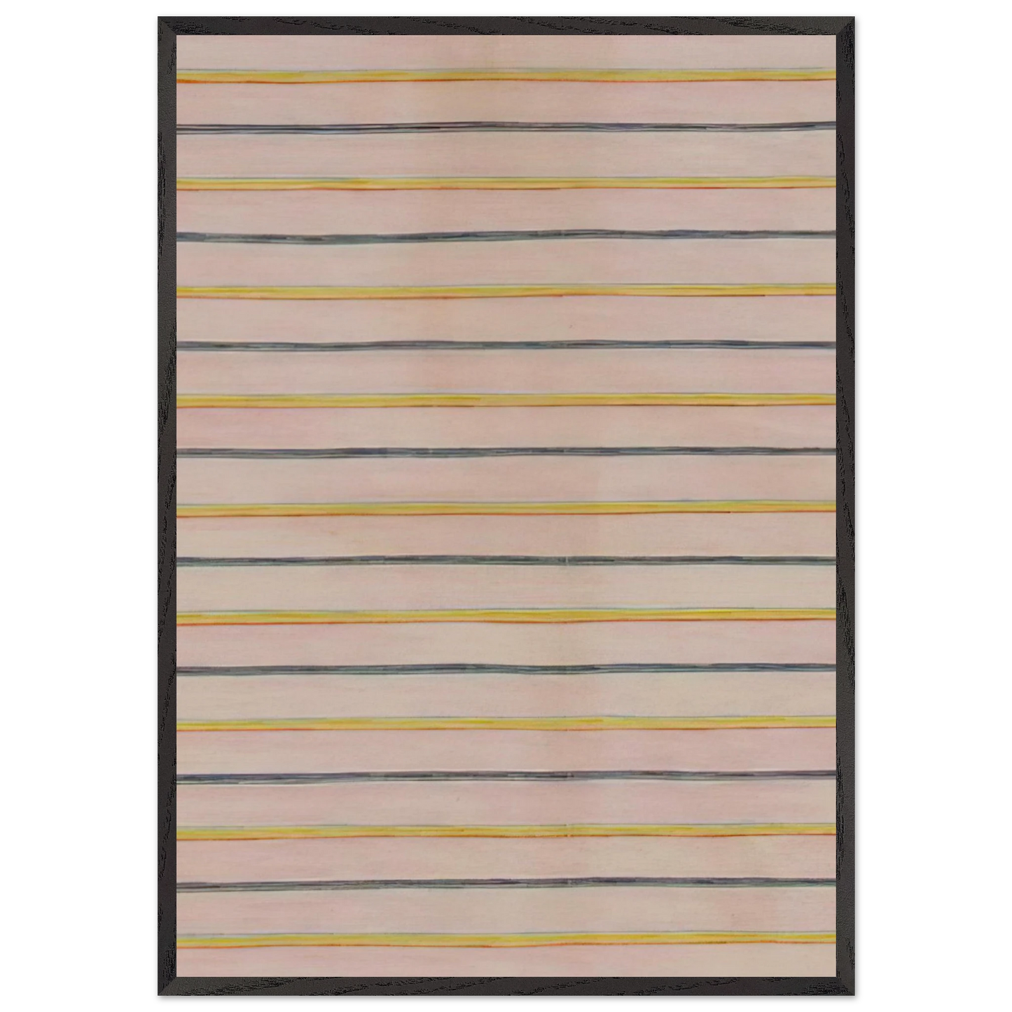 Pin Stripes - 1960 - Gene Davis Framed Art Print – Black Wooden Frame - Default Title - -Framed Art Print