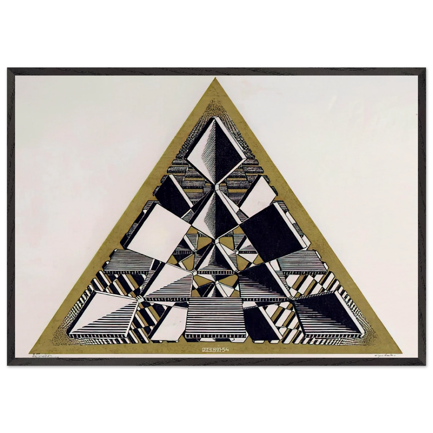 THREE INTERSECTING PLANES COLOUR - MC Escher Framed Art Print – Black Wooden Frame - Default Title - -Framed Art Print