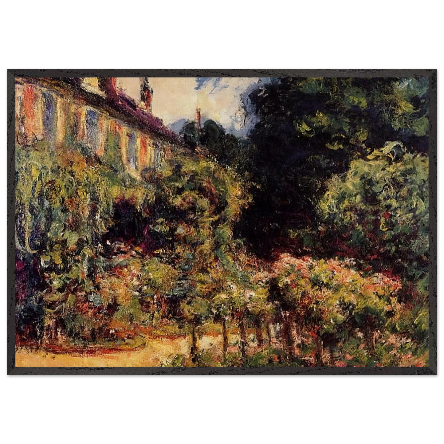 The Artists House at Giverny - claude monet Framed Art Print – Black Wooden Frame - Default Title - -Framed Art Print