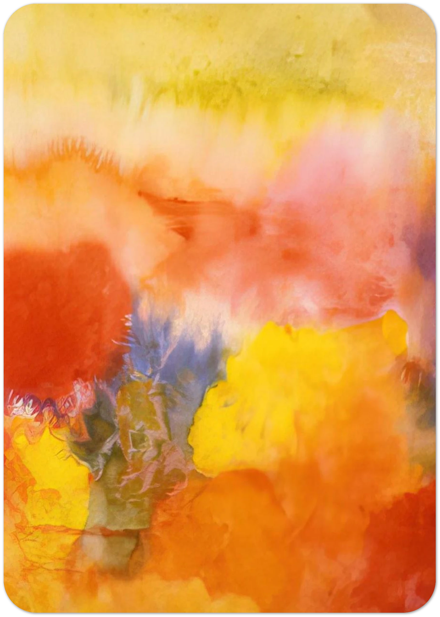 Abundance In The Garden - 1992 By Ronnie Landfield Pack of 10 Post Cards | Ronnie Landfield Post Cards | A6 (10.5 x 14.8 cm) - 4.1 x 5.8 inches