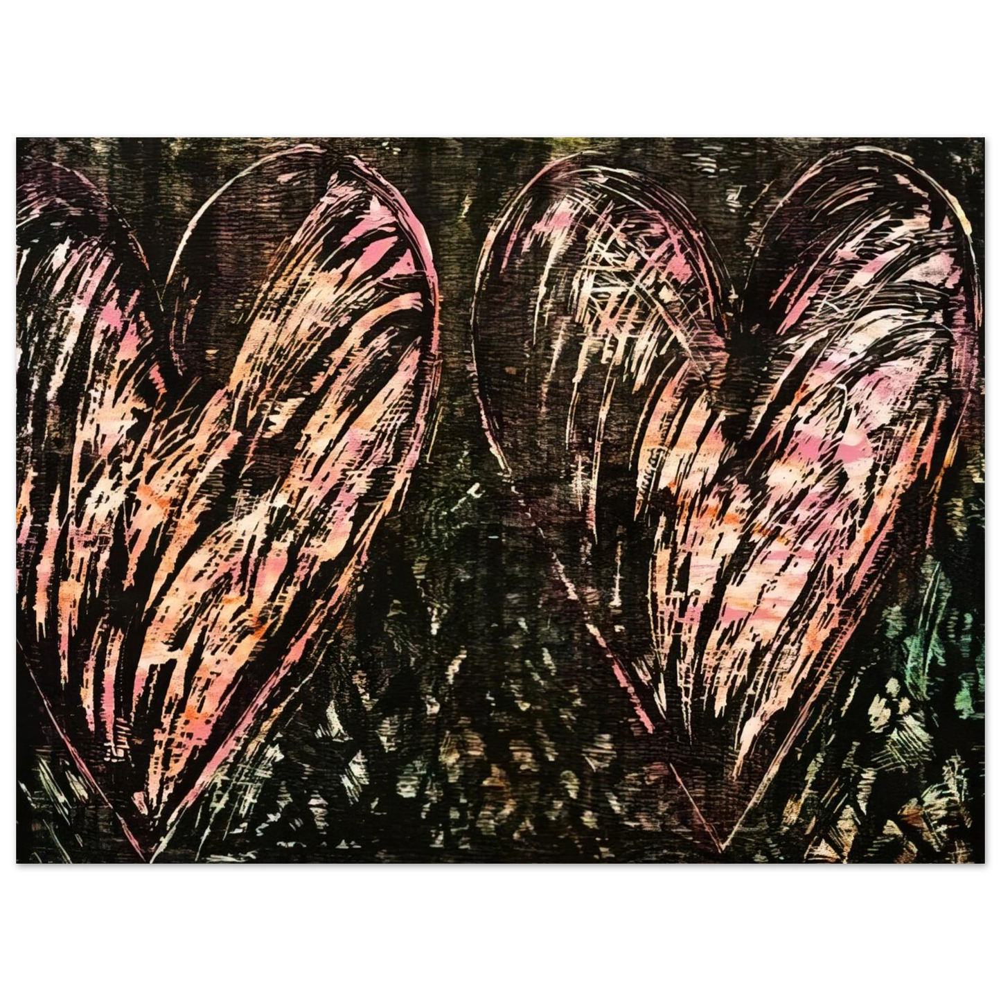 Jim Dine - TWO HEARTS IN A FOREST 1981 Fine Art Poster - Default Title