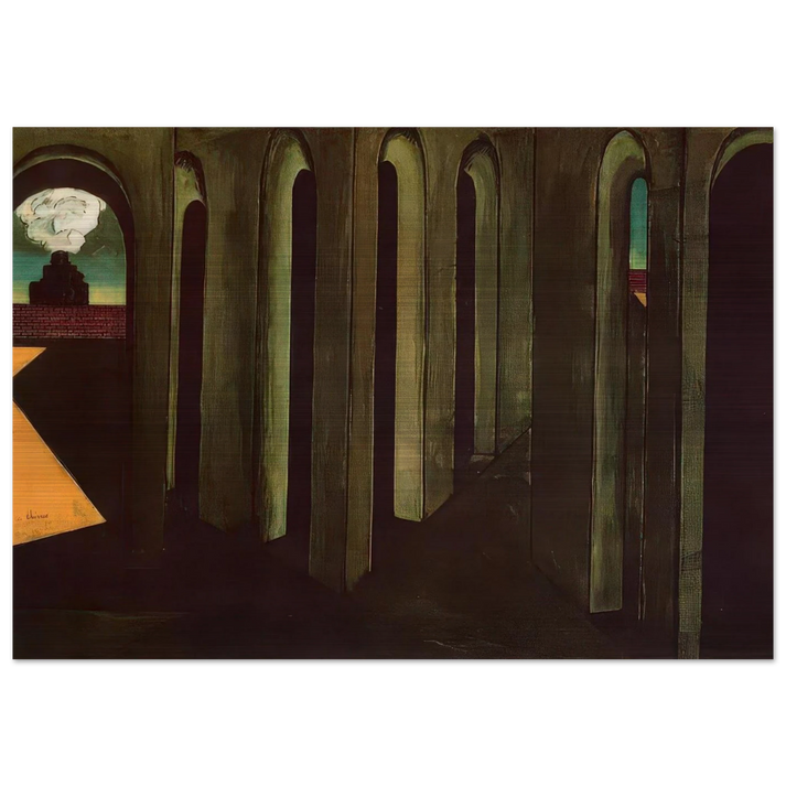 THE ANXIOUS JOURNEY 1913 - Giorgio de Chirico Brushed Aluminum Print - 70x100 cm / 28x40 inches | Giorgio de Chirico Aluminum Print | Giorgio de Chirico Prints