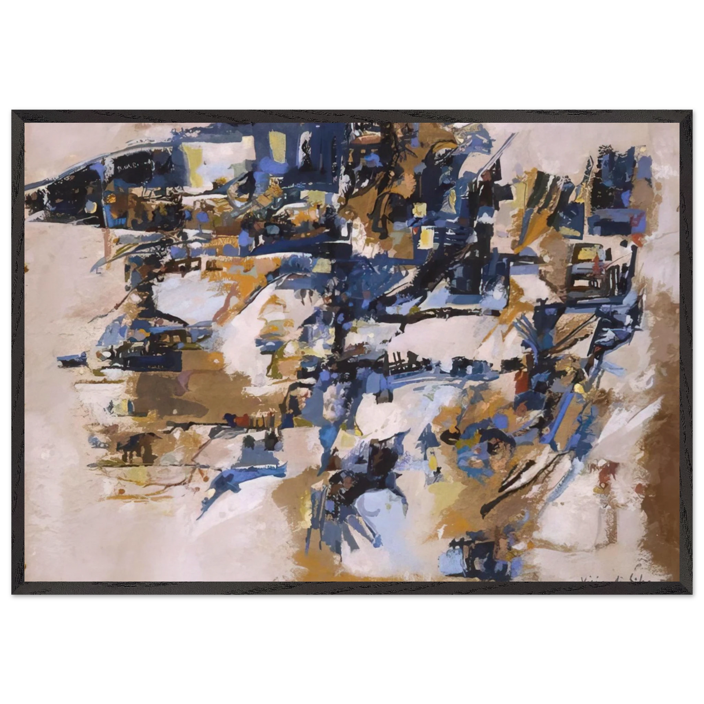 Untitled - 1958 N5 - Maria Helena Vieira da Silva 70x100 cm / 28x40 inches Framed Art Print – Black Wooden Frame