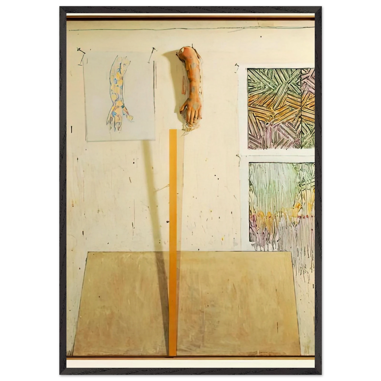 IN THE STUDIO N2 - Jasper Johns 70x100 cm / 28x40 inches Framed Art Print – Black Wooden Frame