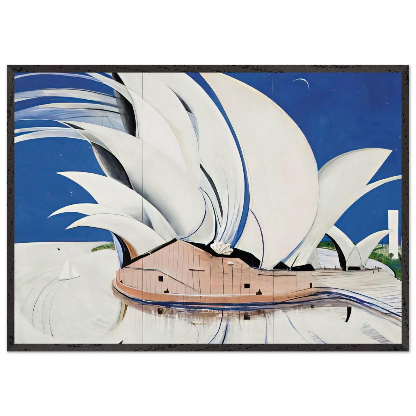 Opera House - 1982 - Brett Whiteley 70x100 cm / 28x40 inches Framed Art Print – Black Wooden Frame