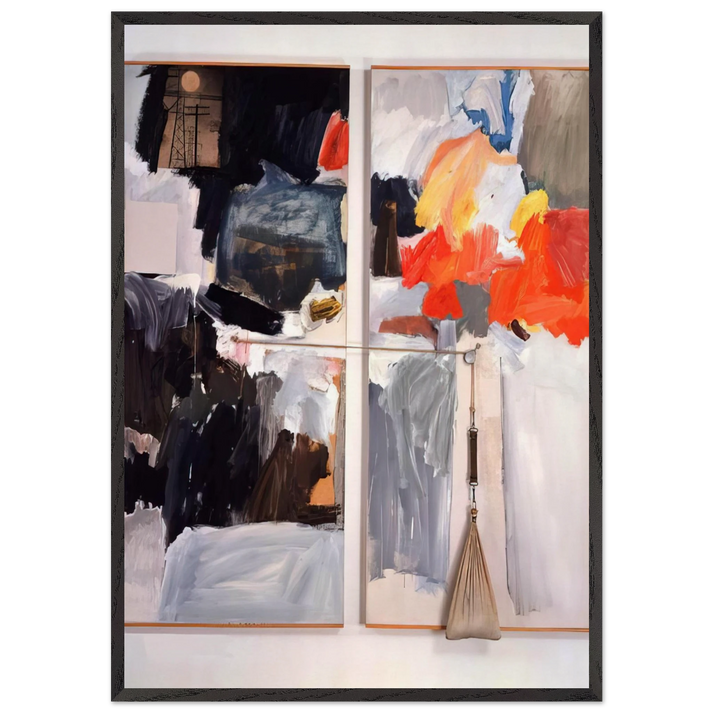 STUDIO PAINTING 1961 - Robert Rauschenberg 70x100 cm / 28x40 inches Framed Art Print – Black Wooden Frame