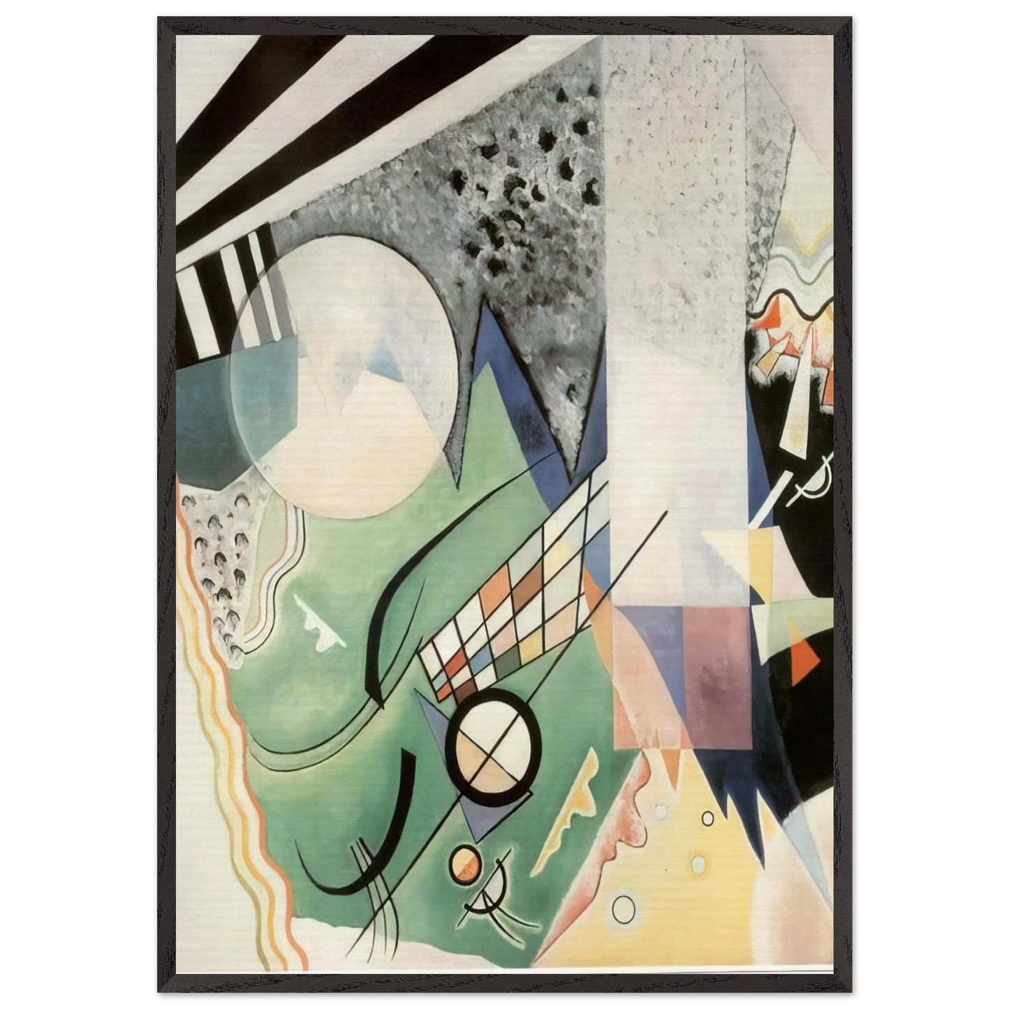GREEN COMPOSITION 1923 - Wassily Kandinsky 70x100 cm / 28x40 inches Framed Art Print – Black Wooden Frame