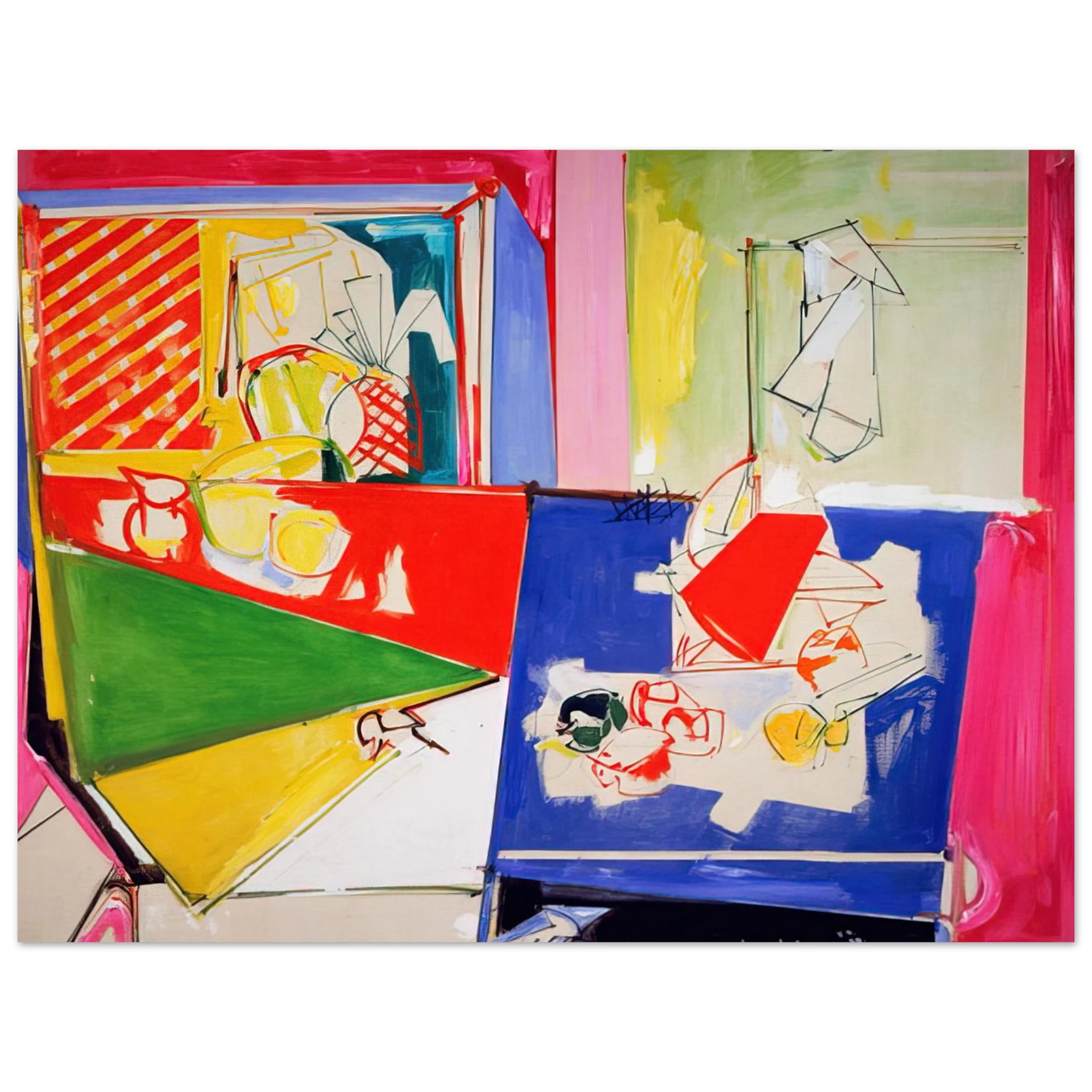 Hans Hofmann - Magenta and Blue Fine Art Poster - Default Title