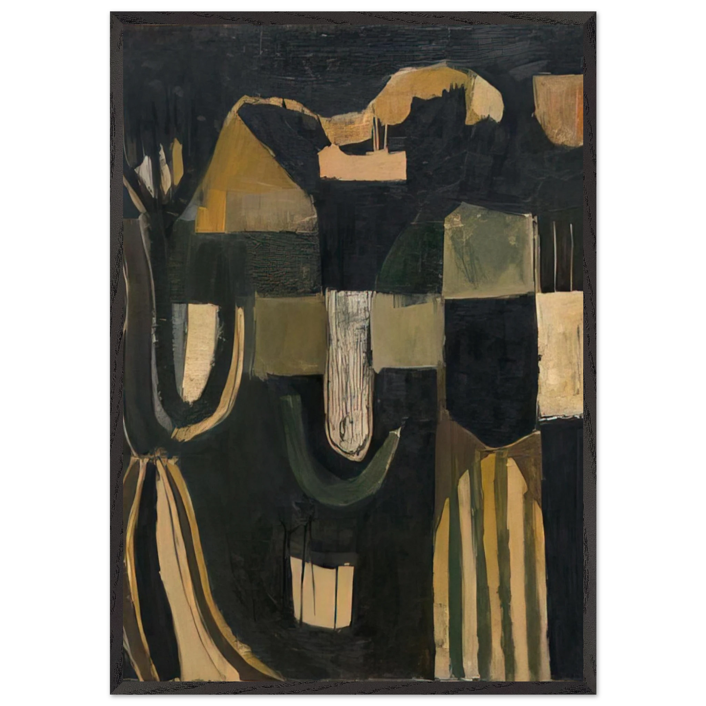 17 February 1948 - 1948 - Frank Lobdell 70x100 cm / 28x40 inches Framed Art Print – Black Wooden Frame